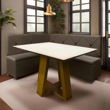 Imagem de Canto Alemão 4 Lugares para Lanchonete 1,25x1,60m Marrom SOFA STORE