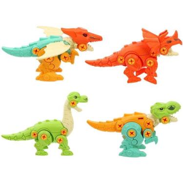 Imagem de Brinquedos Dinossauros Coloridos Com Parafusos Monta e Desmonta. - Toy