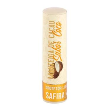 Imagem de Protetor Labial De Cacau Hidratante Sabor Coco Safira - SAFIRA COSMÈTI