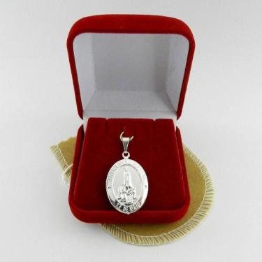 Imagem de Pingente Nossa Senhora Fatima 28mm Folheada Prata Pi176 - WNBIJOUTERIA