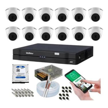 Imagem de Kit 12 Câmeras Intelbras Dome 1120d Dvr 16 Canais Com Hd