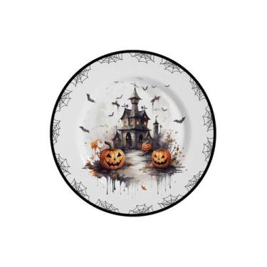 Imagem de Conjunto com 6 Pratos de Sobremesa Cute Cats Halloween Ø21cm - Alleanz