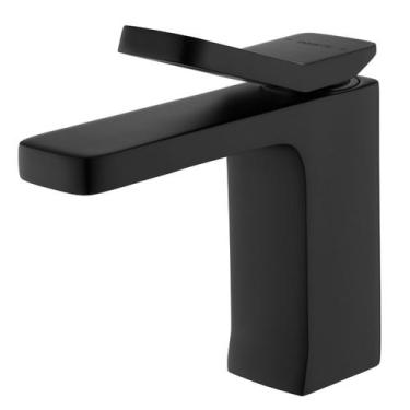 Imagem de Torneira Monocomando Preta Bica Baixa Luxo Banheiro Lavabo Pia Cuba In
