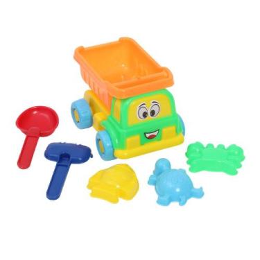 Imagem de Brinquedo Praia Caminhão Caçamba Com Acessórios Pica Pau