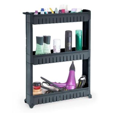 Imagem de Prateleira Com Rodízio Armário Organiza Banheiro Cozinha Lavanderia Bl