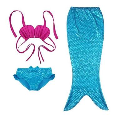 Imagem de Cauda De Sereia Com Biquíni Sem Nadadeira Infantil Menina - anjo da ma