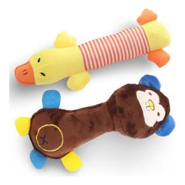 Imagem de Kit 2 Brinquedos De Pelúcia Para Cães Pet Cachorros Pequeno Porte e Fi