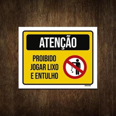 Imagem de Placa De Sinalização - Atenção Proibido Jogar Lixo 18X23 - Sinalizo