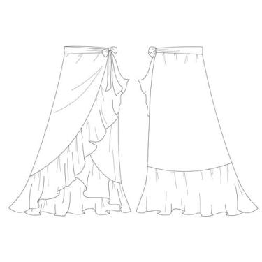 Imagem de Molde saia envelope com babado by Wania Machado / Único / 36 AO 44 / E