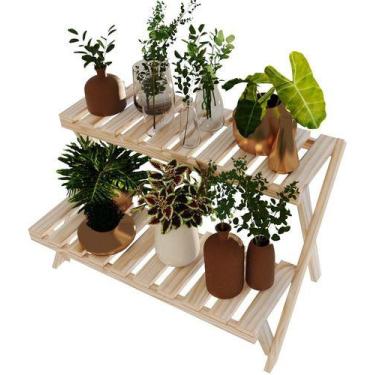 Imagem de Floreira Dupla multiuso de madeira pinus decorativa Promo - Technox