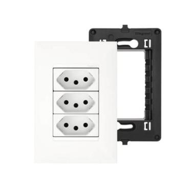 Imagem de Kit Conjunto 4x2 Tomada Tripla 10A Pial Plus+(mais) Legrand