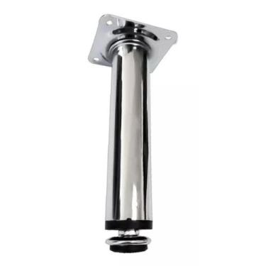 Imagem de Pé Cromado Tubular Redondo Com Regulador De Altura 15 cmm ( kit com 4 