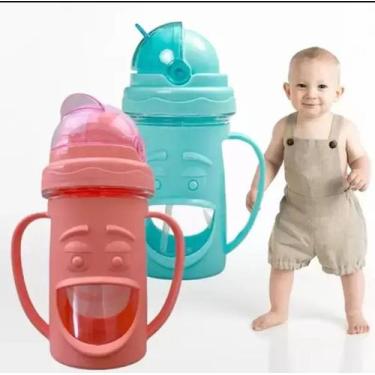 Imagem de Garrafa Squeeze com tampa Alça e Canudo em Silicone Garrafa de Água In