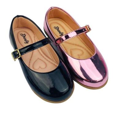 Imagem de Kit Com 2 Pares Sapatilha Infantil Menina Boneca Verniz Confortável SP