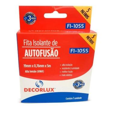Imagem de Fita isolante autofusao decorlux 19mmx0,76mmx5m alta tensao 69kv
