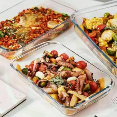 Imagem de Travessa Assadeira 2,2L Tampa Vidro Servir Festas Doces Chocolate - Ca