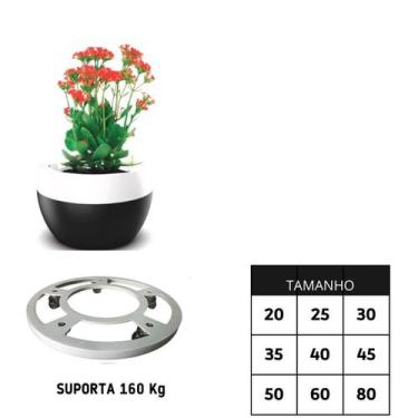 Imagem de Suportes Redondo Para Vasos 25Cm Com Rodízios - Funditex
