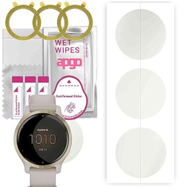 Imagem de apgo 3 películas protetoras de tela fosca de hidrogel para Garmin Venu 2S, película de hidrogel, TPU flexível e macio com camada de posicionamento fácil instalação