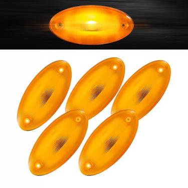 Imagem de EVERESTHD 5PCS Luzes Marcadoras de Telhado de Cabine Lâmpada de Caminhão Âmbar com Lâmpada e Parafusos de Montagem Apto para International Prostar Durastar Workstar