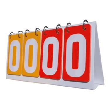 Imagem de kowaku Placa de pontuação flip placar esportiva durável pontuação contador de pontuação flipper para badminton, tênis, bola de futebol, amarelo, vermelho