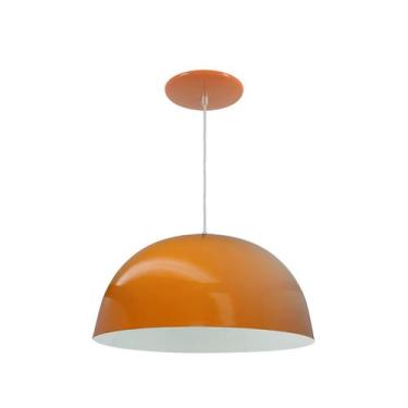 Imagem de Luminária Pendente Meia Lua 24cm Com Interior Branco Fiação 110/220 - 