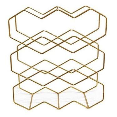 Imagem de Suporte Para Vinhos De Metal - Dourado - 9 Garrafas - Arthi