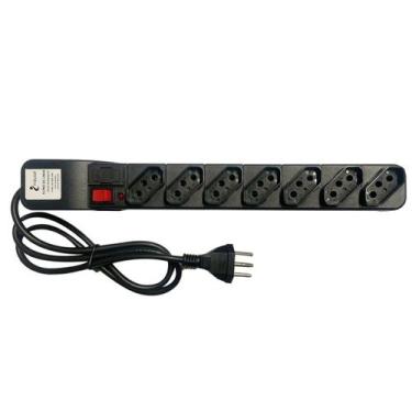 Imagem de Filtro De Linha Indusat 7 Tomadas Régua Com Fusível Cabo 1m