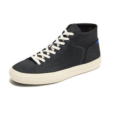 Imagem de Rothy's Tênis masculino de cano alto com cadarço para caminhadas e conforto casual, feito de garrafas de plástico reciclado e lavável na máquina, Preto, 41