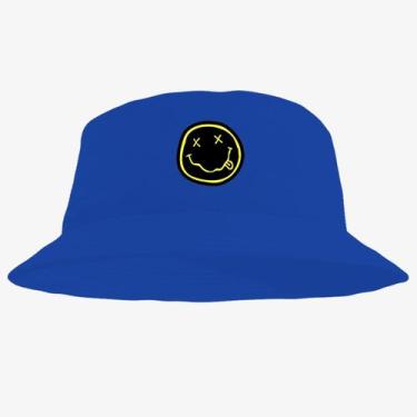 Imagem de Chapéu Bucket Hat Estampado Emoji - MP Moda Masculina, Único, Azul cla