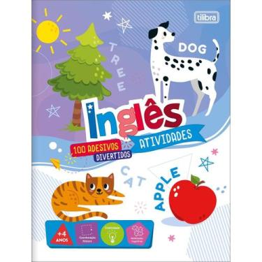 Imagem de Livro Cartilha para Pintar Aprender Atividades de Inglês + 100 Adesivo