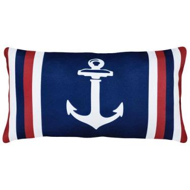 Imagem de Capa Almofada Estampa Náutica Âncora Remo Timão Sarja 30x50 - M3 Decor