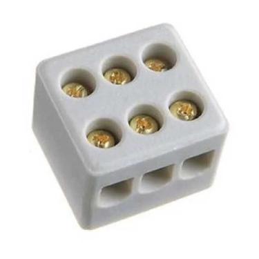 Imagem de Conector De Porcelana Para Fios Chuveiro 10mm De 3 Polos - Rohdina