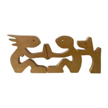 Imagem de Escultura Decorativa Casal e o Cachorro 35x15cm - E2G Design