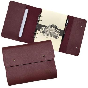 Imagem de Agenda Meu Pet 184-R Personalizada Raffai Couros, Marsala