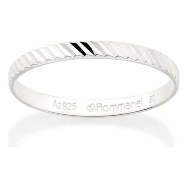 Imagem de Aliança De 2,0 Mm Trabalhada Com Riscos. 810259 - ROMMANEL, Branco, 20