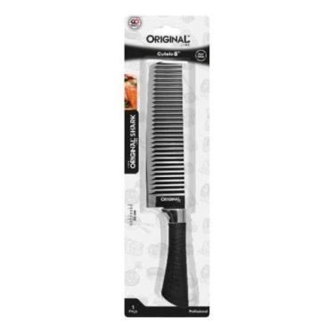 Imagem de Cutelo 8  Shark Inox Faca Machadinha Peixe Carne Cozinha Jjb - JJB Uti