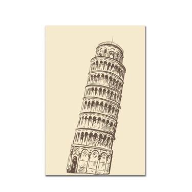 Imagem de Placa Decorativa Itália Torre de Pisa MDF 20x30cm - Quartinhos