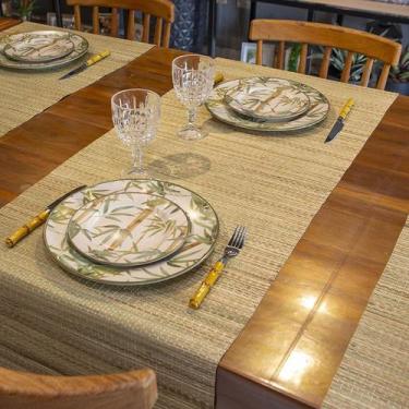 Imagem de Jogo 2 Passadeiras para Mesa em Junco 1mt x 30cm Caminho Mesa - Decore