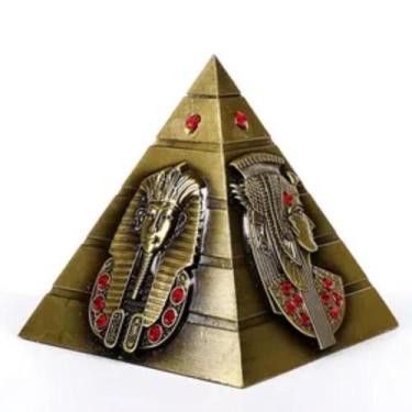 Imagem de Miniatura Pirâmide Estátua Egito Decoração Escultura Metal - Lar Prese