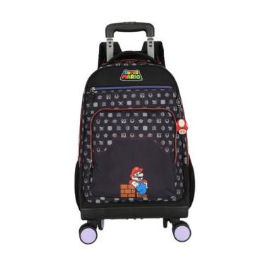 Imagem de Mochila Escolar 2 em 1 Costas e Rodas Super Mario - Maxlog, UN