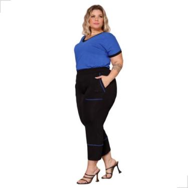 Imagem de Conjunto Blusa Manga Curta E Calça Capri Plus Size Verão - Rosana Farc