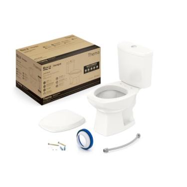 Imagem de Kit de Bacia com Caixa Assento PP com Queda Amortecida e Complementos de Instalação Thema