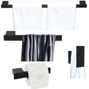 Imagem de Kit Acessórios Para Banheiro 4 Peças Preto SF.Master - ShopForte