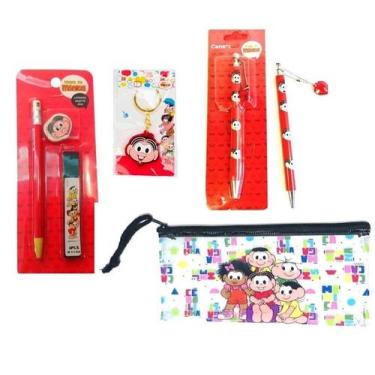 Imagem de Kit Mônica Lapiseira 2Mm Borracha E Grafite chaveiro e caneta necessai