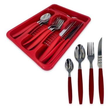 Imagem de Jogo de Talheres em Aço Inox 25 Peças Faqueiro Fratelli Caprese Kit Fa