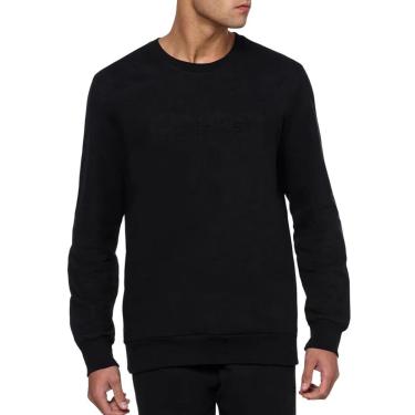 Imagem de Moletom Calvin Klein Crewneck CK Logo Debossing Preto-Masculino