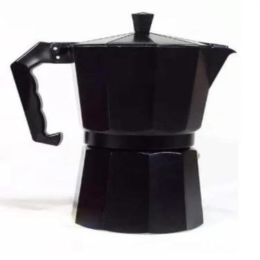 Imagem de Cafeteira Italiana Preta Grande 12 Xicaras Premium Italia Cafe Expresso Manual Moka Em Aluminio