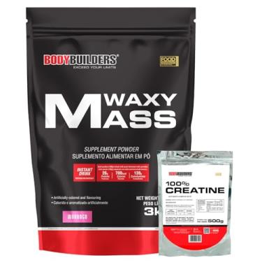 Imagem de Kit Waxy Mass 3kg + 100% Creatina 500g - BODYBUILDERS (Médio, Morango)