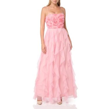 Imagem de Speechless Vestido de festa longo sem mangas com babados, Blush rosa, 9