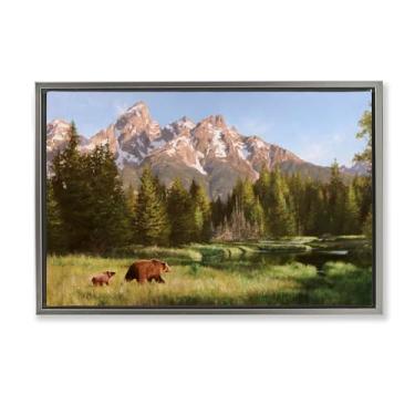 Imagem de Stupell Industries Taking The Scenic Route Framed Floater Canvas Wall Art Design de Mark Kelso, Moldura Flutuante Cinza, 63 x 43 cm